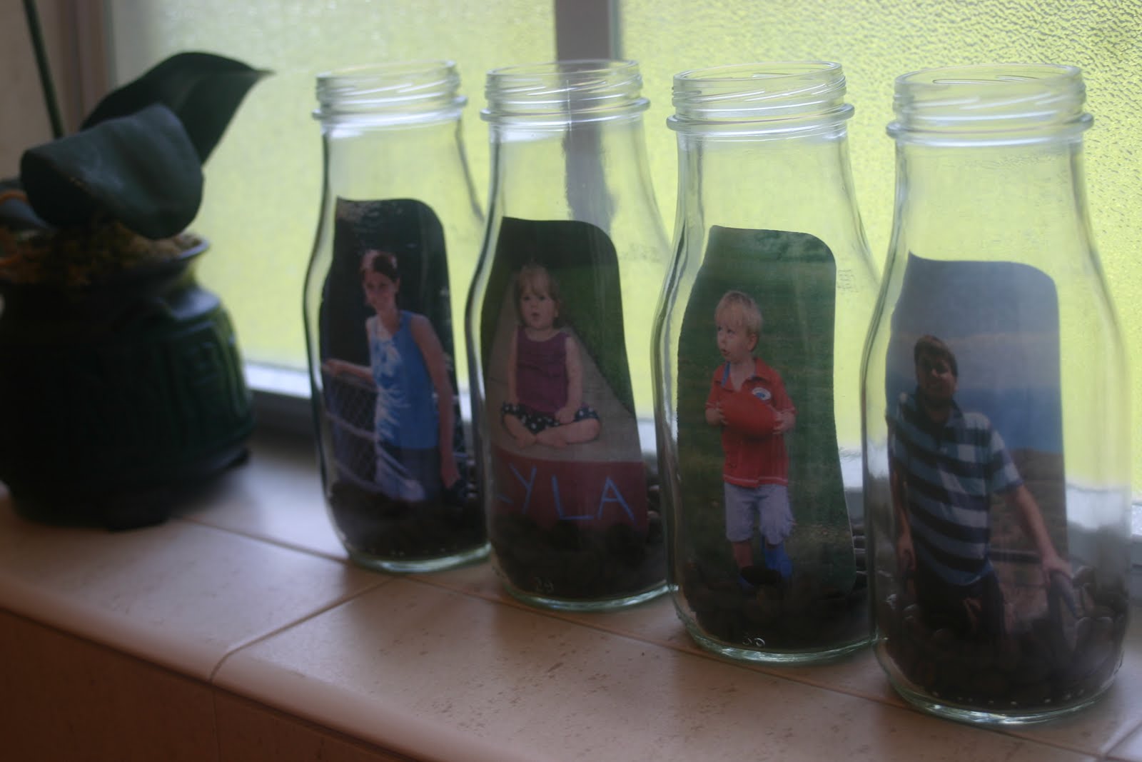 "Lines Across" Glass Bottle Picture Frames
