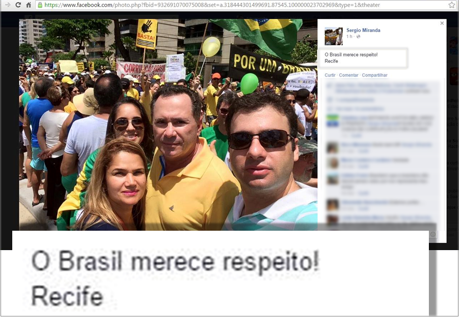 Prefeito de Panelas-PE Sérgio Miranda e familia participam de protesto contra Dilma Rousseff Prefeito de Panelas-PE Sérgio Miranda e familia participam de protesto contra Dilma Rousseff