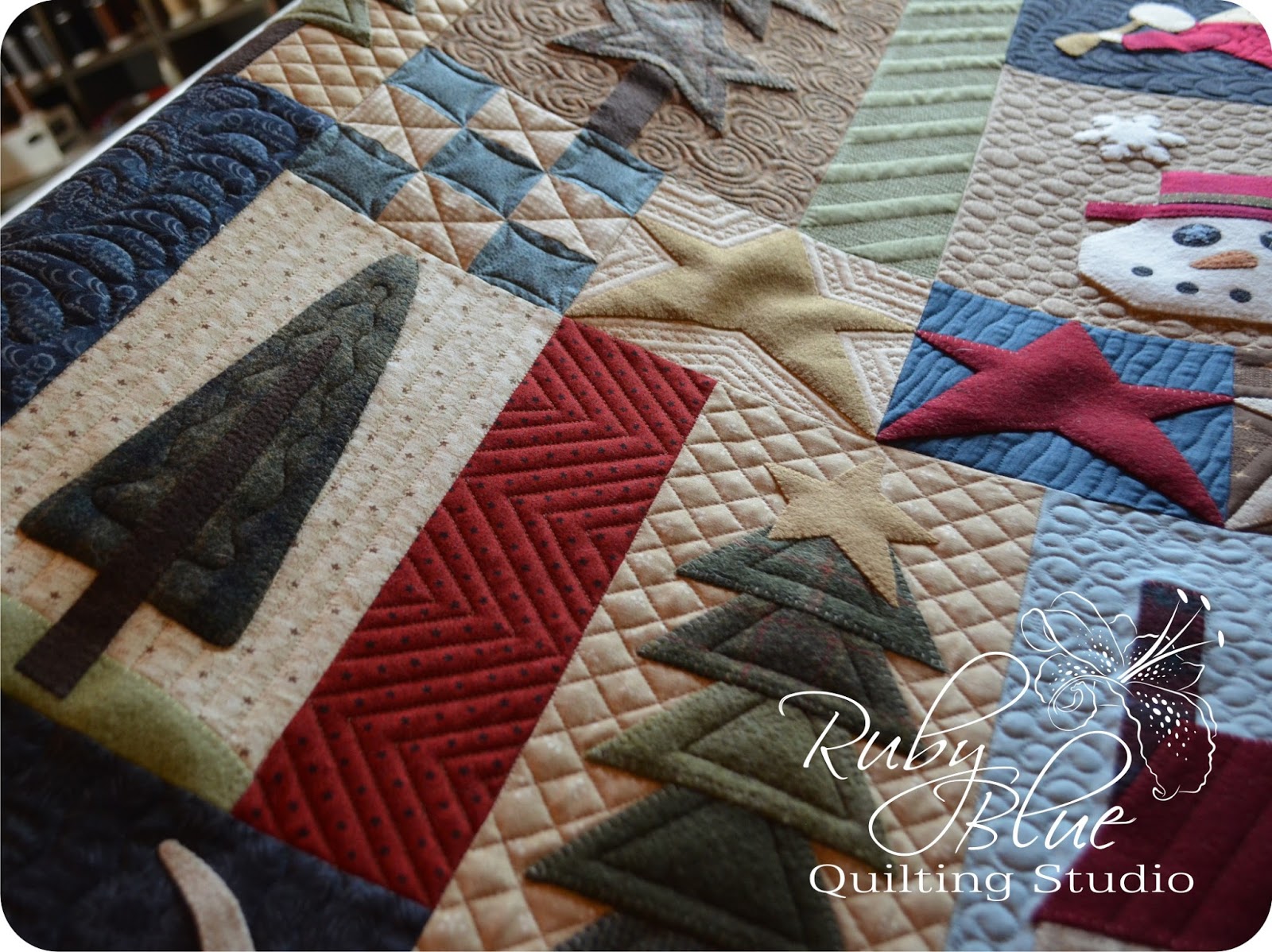 Ruby Blue Quilting Studio Blue Pine Tree Ridge Quilt