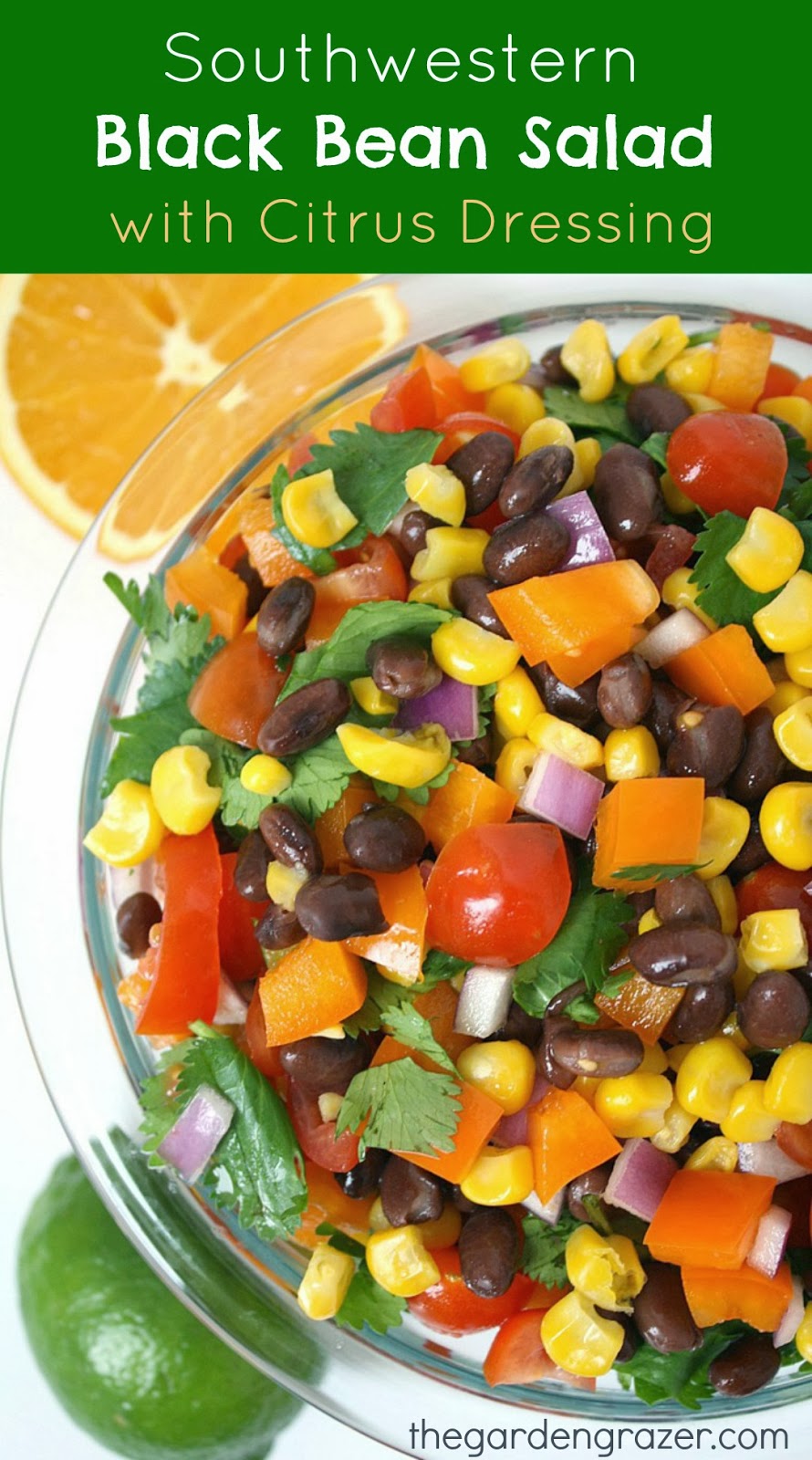 The Garden Grazer Southwestern Black Bean Salad with Citrus Dressing