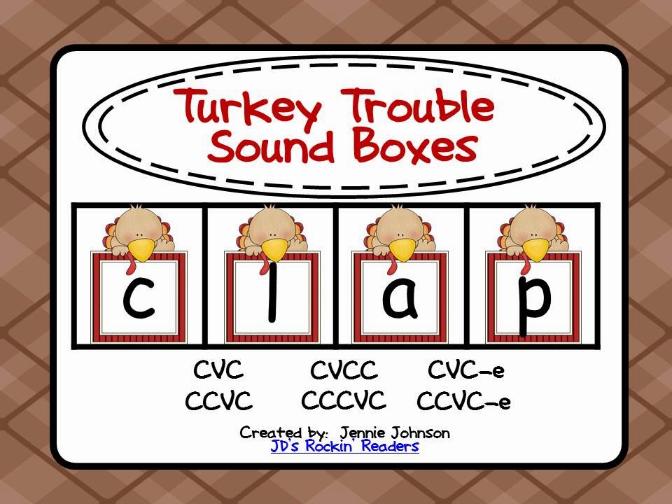 Classroom Freebies Turkey Sound/Letter Boxes