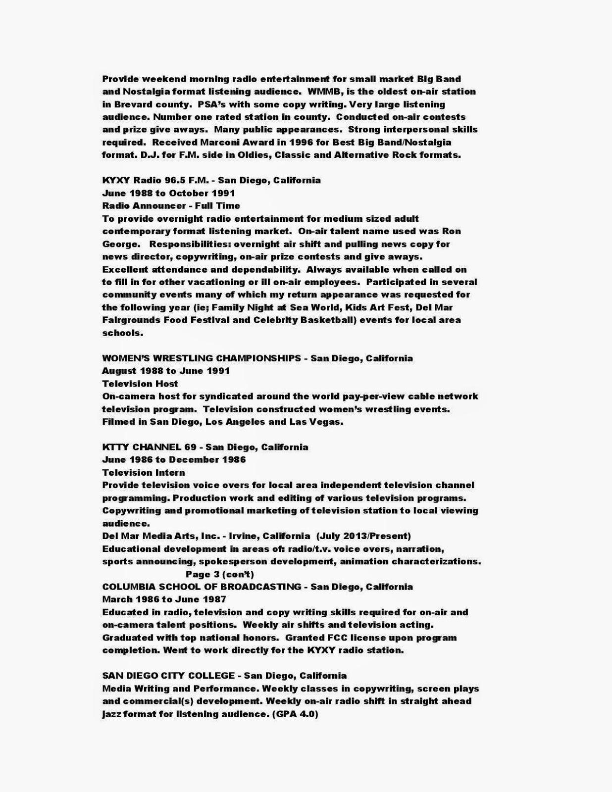 radio broadcasting music director resume