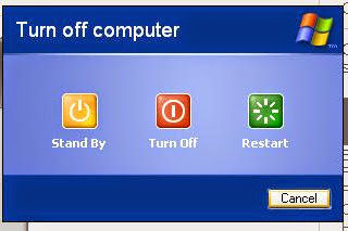 Cara mematikan komputer dan laptop windows XP