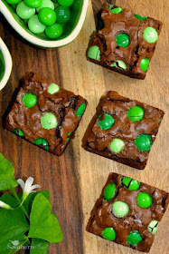 Chocolate Brownies with mint M&M's | A Southern Soul