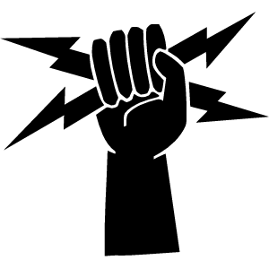Logo three lightning bolts in fist Asians shemales fuck each other