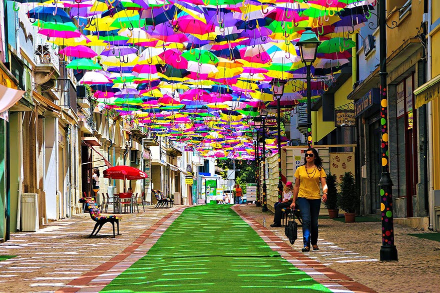 Hundreds of Umbrellas Once Again Float Above The Streets in Portugal Hundreds of Umbrellas Once Again Float Above The Streets in Portugal