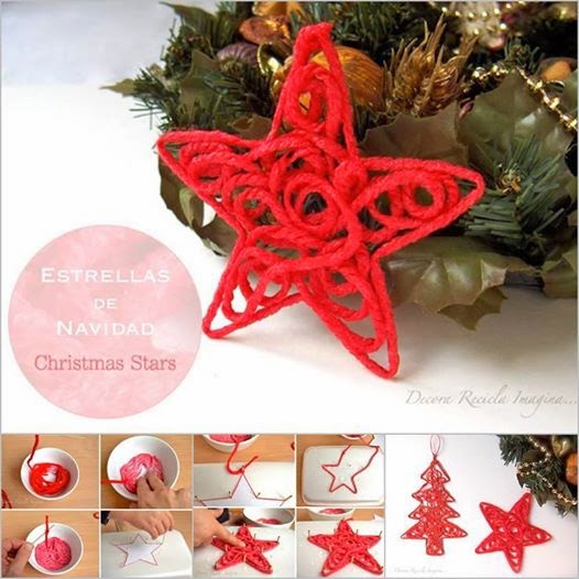 Addobbi per albero di natale fai da te con il riciclo creativo di fili Riciclo creativo e fai da te