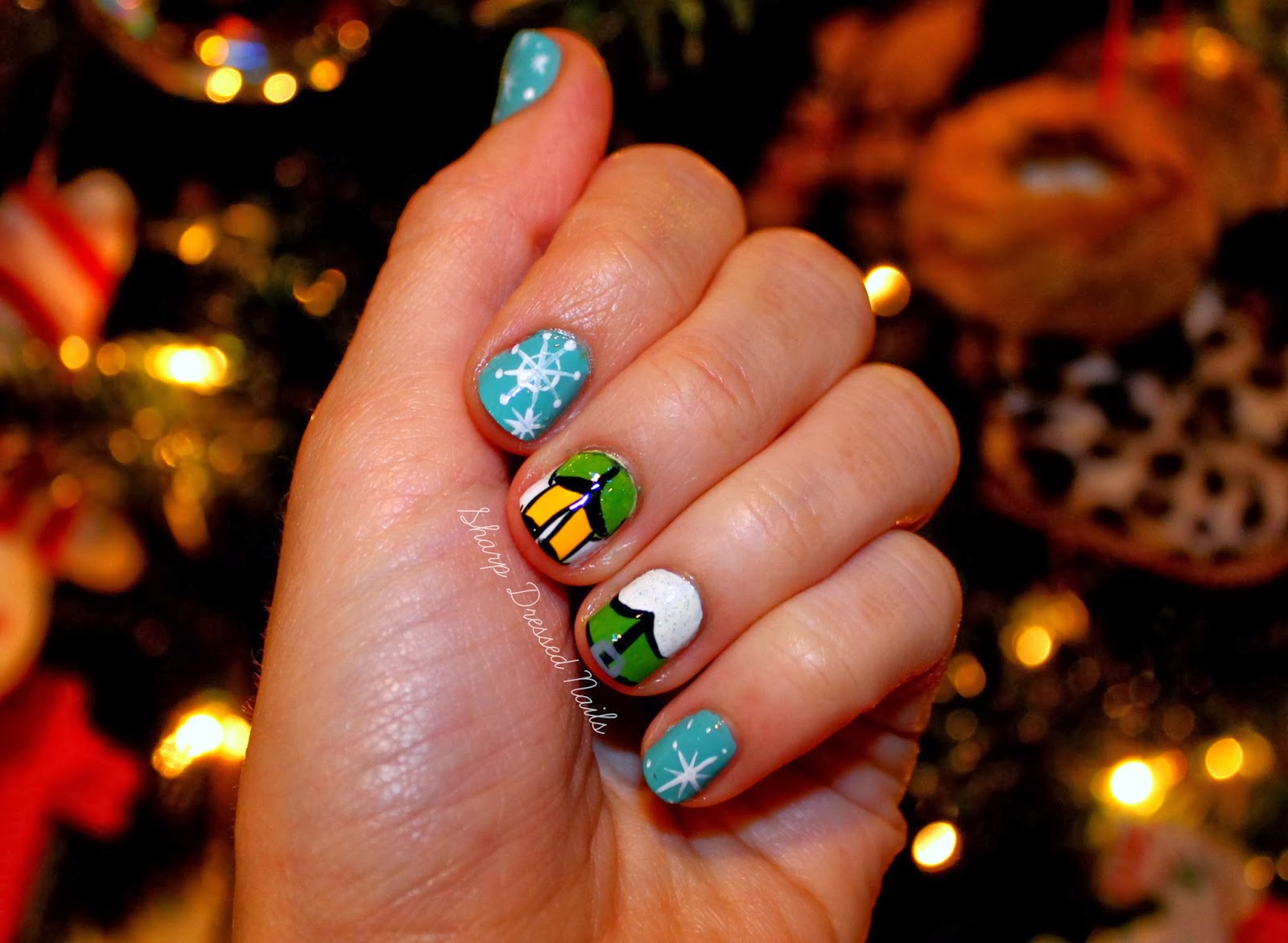 5. "Buddy the Elf" Christmas Sweater Nails - wide 4