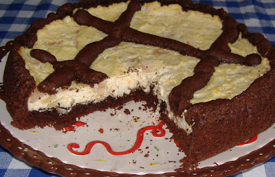 Crostata al cacao con ricotta e pere