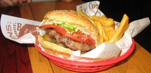 Red Robin's Burnin Love Burger.  Nice and Spicy!