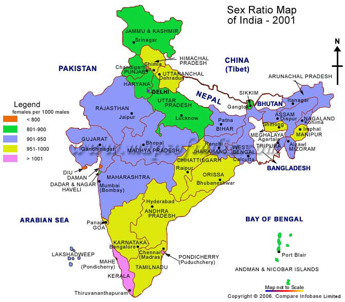 map India sex ratio