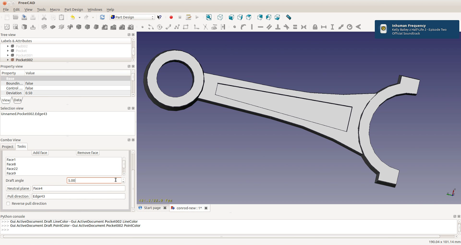 FreeCAD tutorial Engine 11 conrod and Z88 FEM