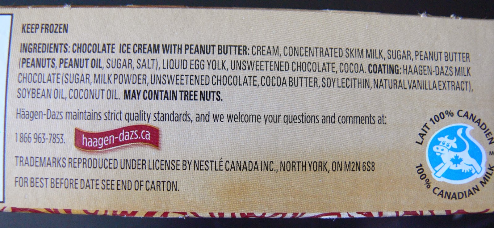 ingredients in haagen daz chocolate ice cream