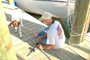 Daren marking the new anchor chain