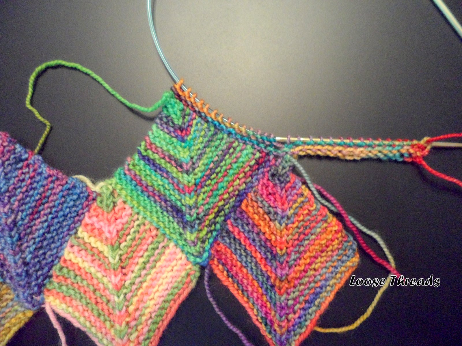 Loose Threads Knit Mitered Square Sock Blanket