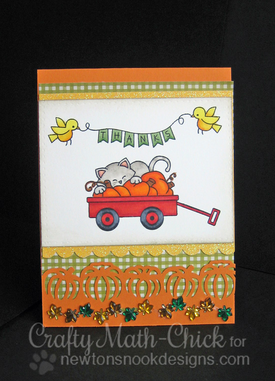 Fall Wagon Card by Crafty Math-Chick for Newton's Nook Designs | Wagon of Wishes & Winged Wishes Stamp Sets