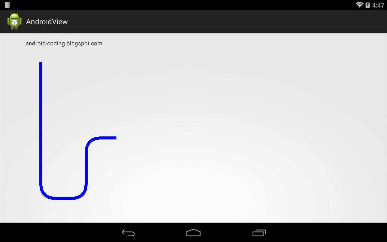 Android Coding Draw rounded corner line along path, with CornerPathEffect.