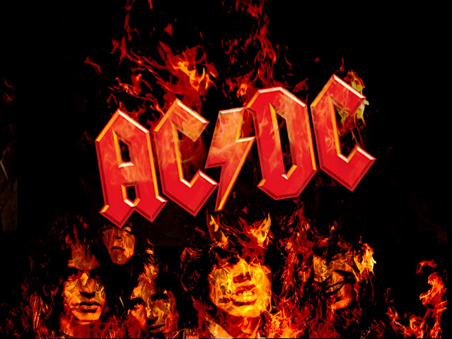 AC DC Band Flaming Logo HD Wallpaper