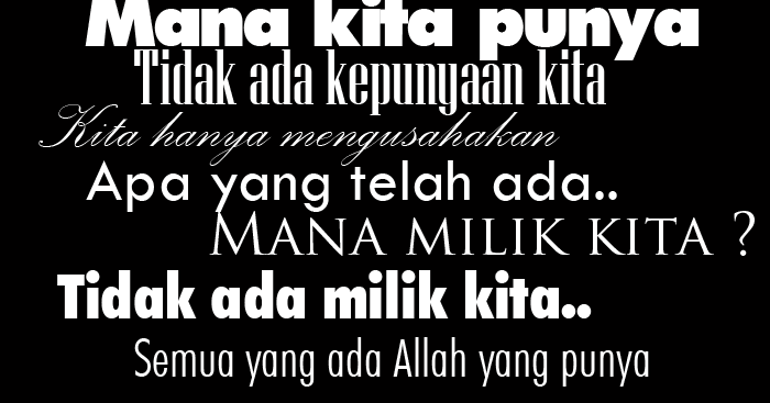 Lirik Lagu Mana Milik Kita - Rabbani | Oh! Dakwah