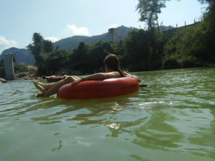 "TUBING" on the Nam Song river in Vang Vieng.