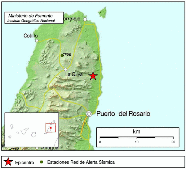 Terremoto sentido en La Antigua, Fuerteventura Terremoto sentido en La Antigua, Fuerteventura