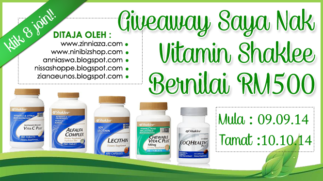 Giveaway Saya Nak Vitamin Shaklee RM500