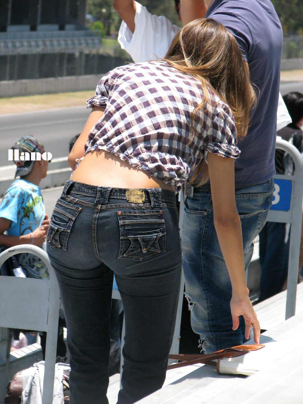 in tight butt jeans Girl