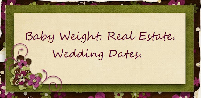 Baby Weight. Real Estate. Wedding Dates. 
