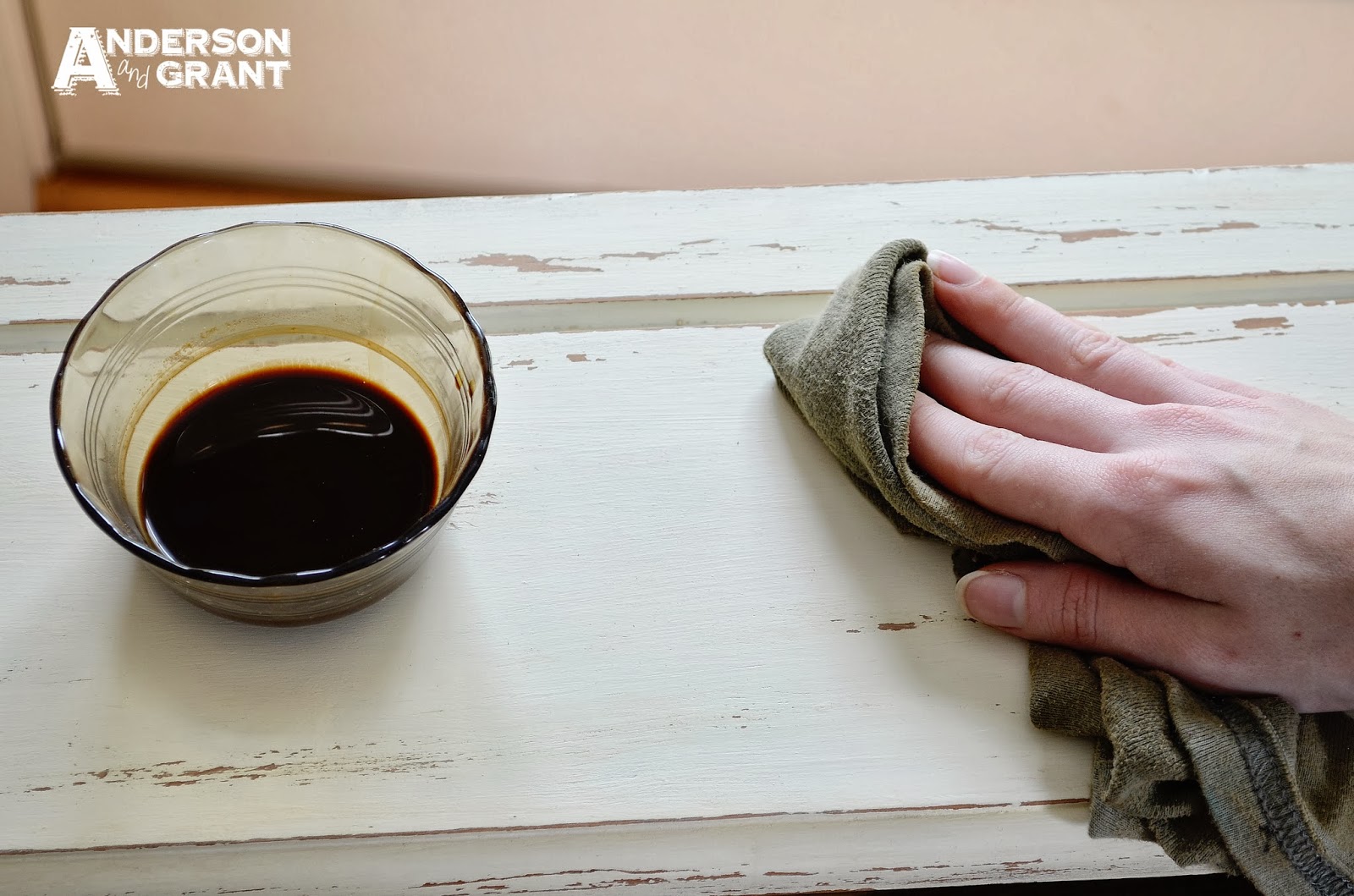 Staining Painted Wood with Coffee anderson + grant