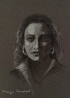 Portrait study work on canson paper by Manju Panchal