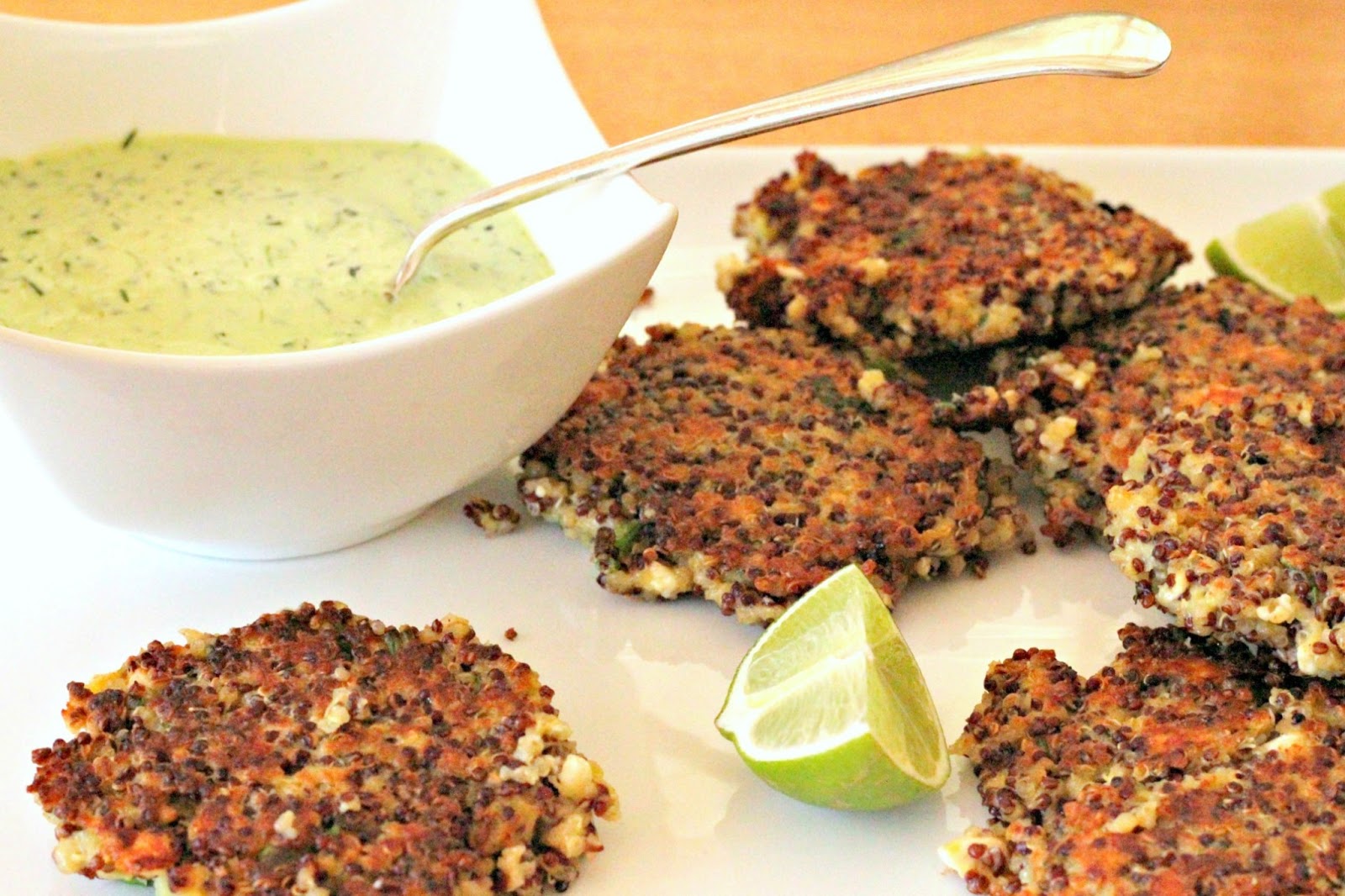 Milk and Honey Quinoa Fritters with Green Goddess Sauce