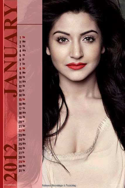 Anushka Sharma Calendar 2012