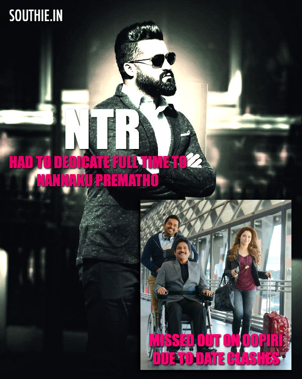 NTR Jr could not do Oopiri due to date clash. NTR wanted to concentrate and dedicate his full time to Nannaku Prematho. Nannaku Prematho release date, nannaku Prematho blockbuster hit, Nannaku Prematho posters, Jr.NTR, OOpiri, NTR, karthi, Nagarjuna, Tamannah