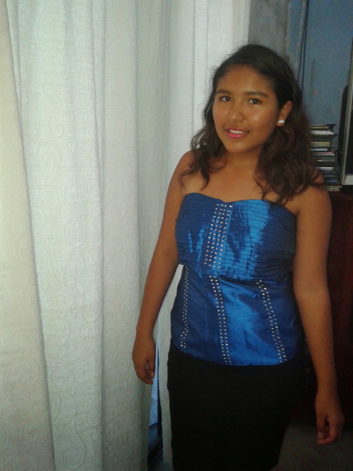 blusa estilo corset azul