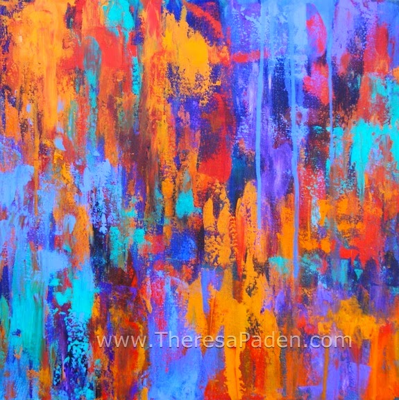 Paintings by Theresa Paden Bright Abstract Painting by Theresa Paden