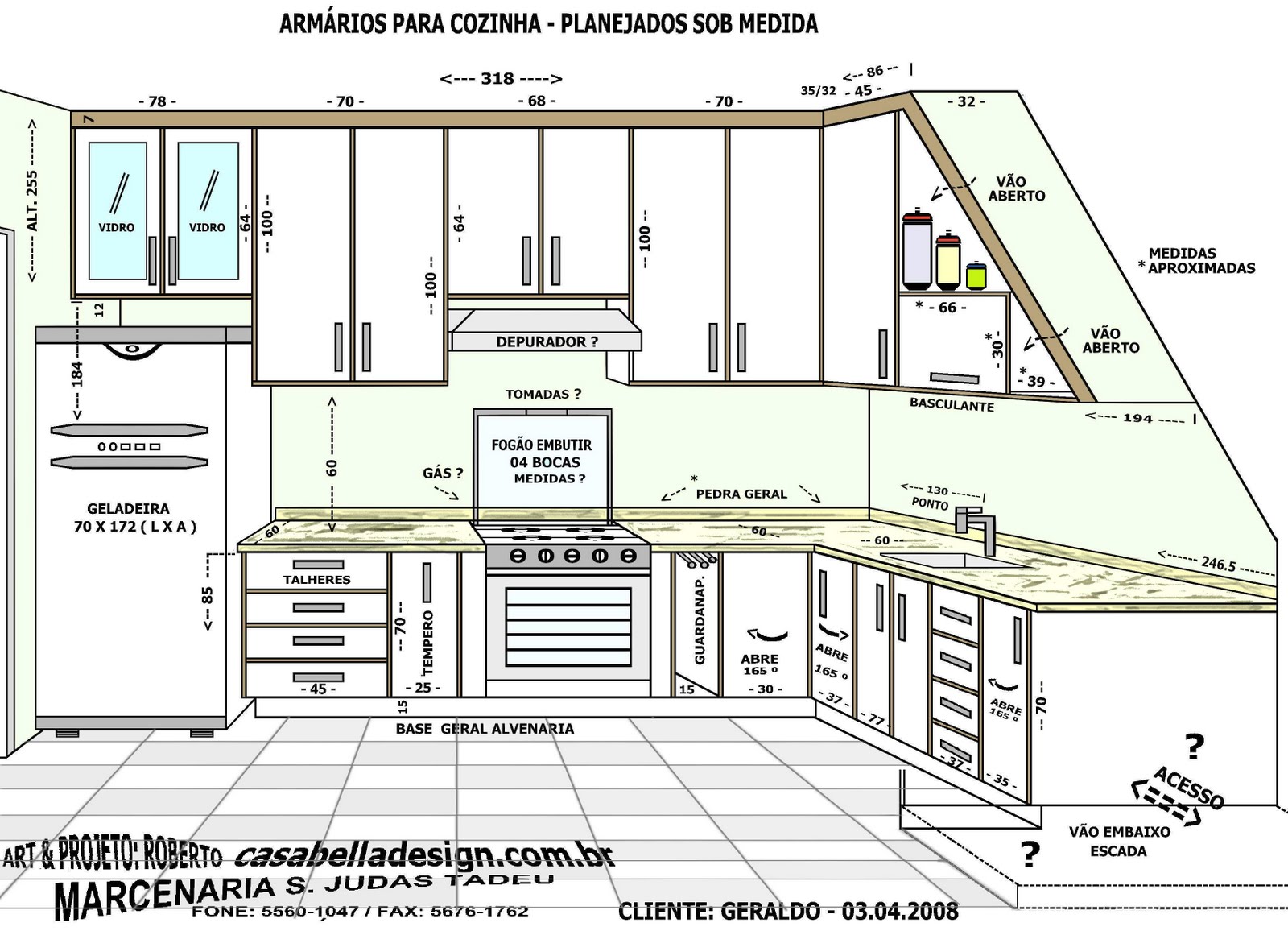 #856F46 MAIS DO MELHOR : ESCADA NA COZINHA ? 1600x1156 px Como Fazer Projeto De Armario De Cozinha #1721 imagens