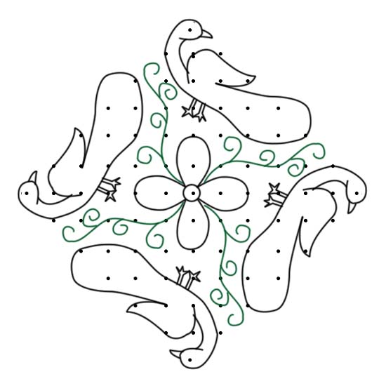 Peacock Kolam Beautiful Kolams