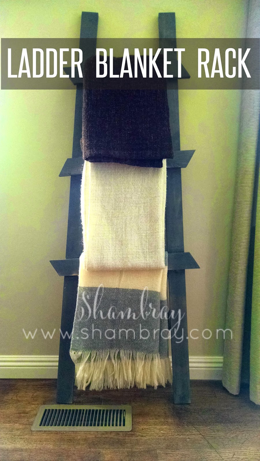 Wood Deluxe Quilt Rack Blanket Storage Rack Window Curtain ...