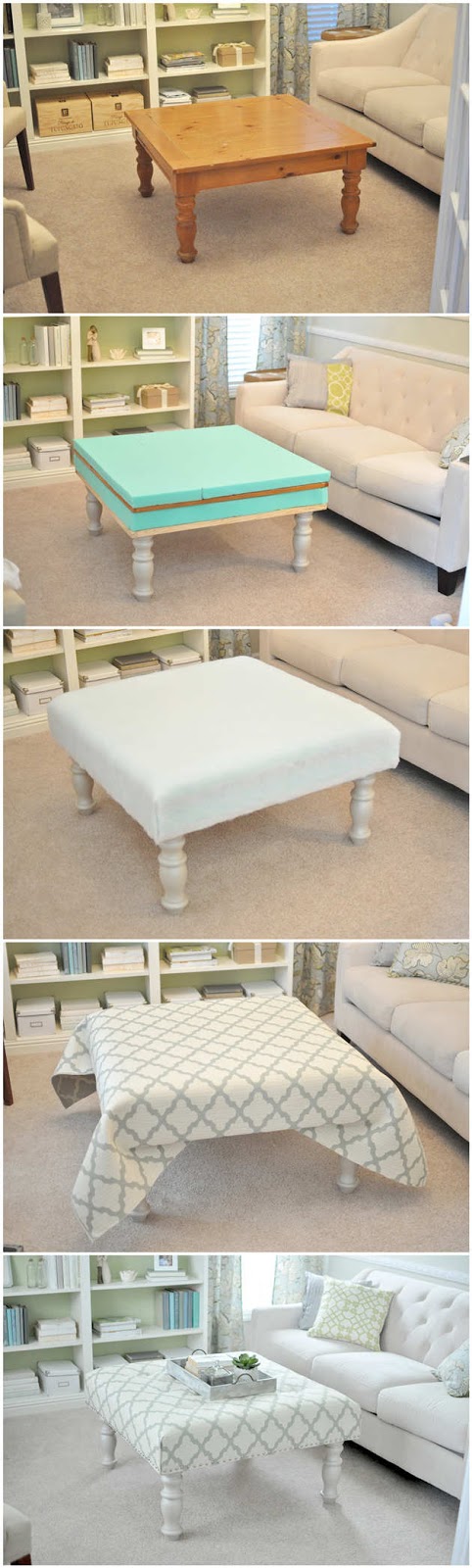 DIY Upholstered Ottoman