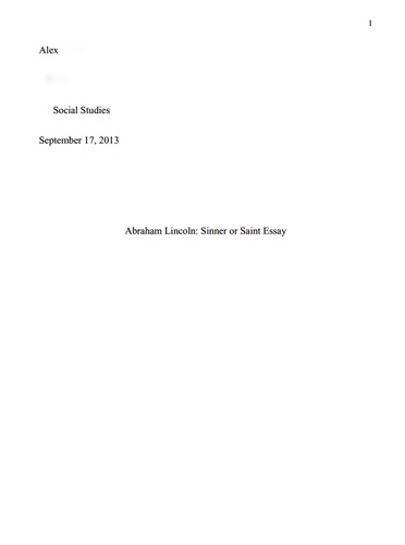 Abraham lincoln essays