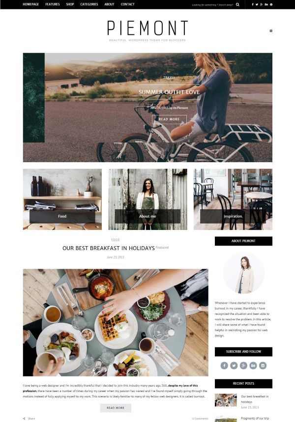 Piemont theme for wordpress