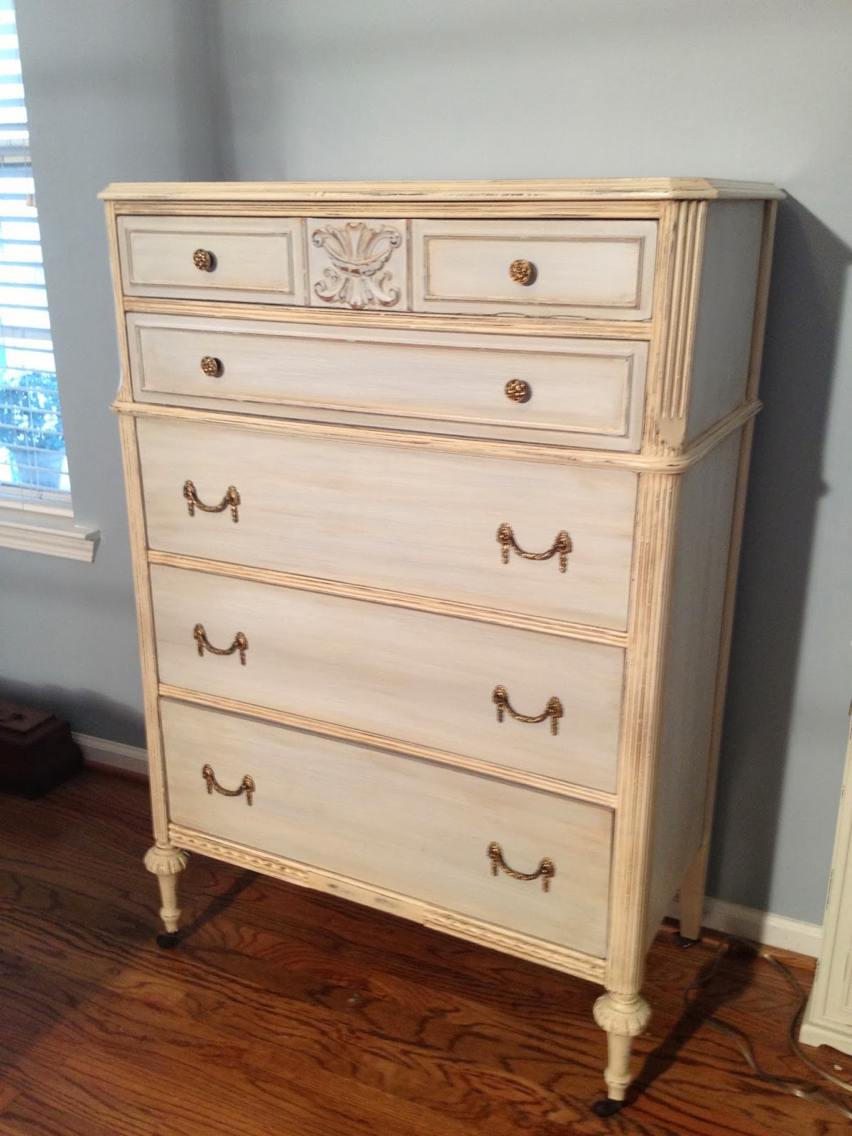 SensibleRedesign Rice bed and Antique Chest of Drawers