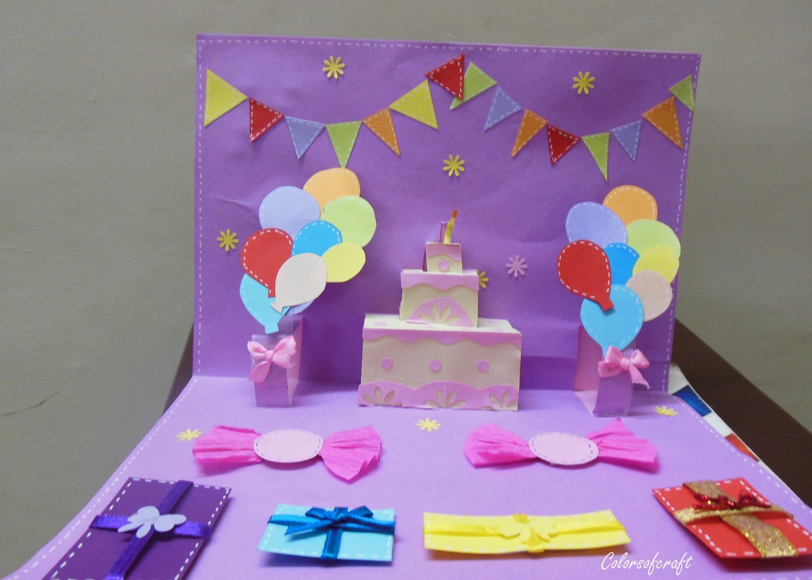 Colors of My Crafty World: Happy Birthday - Pop up Card