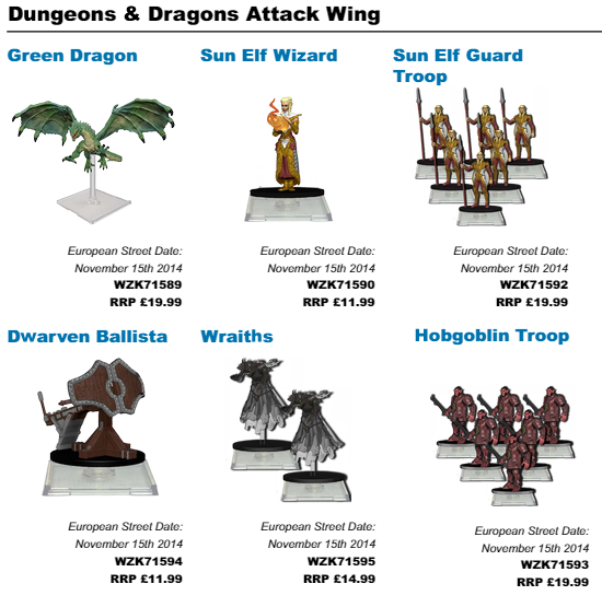 KD Games D&D Attack Wing Expansions