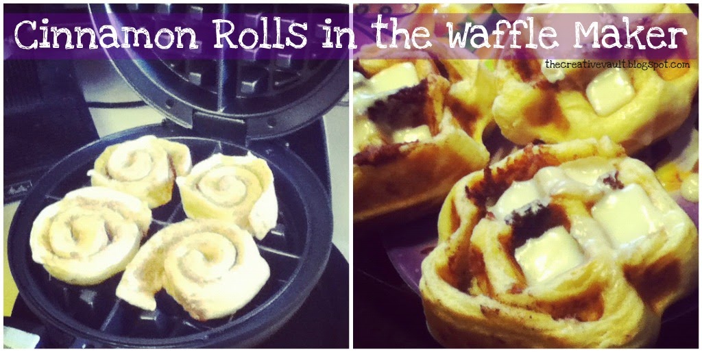 The Creative Vault Cinnamon Rolls in the Waffle Maker