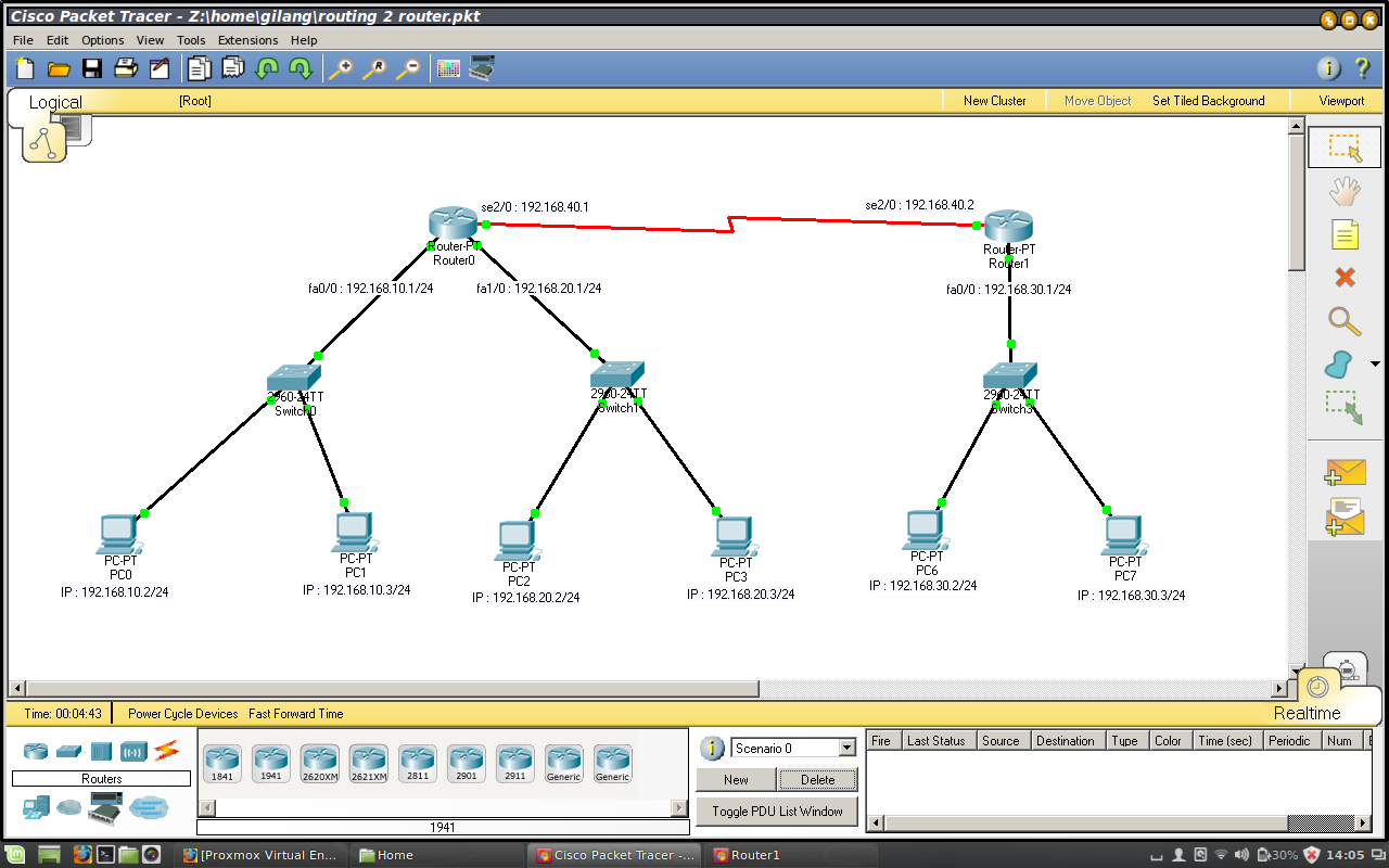 Layout Jaringan Wan | kasus skenario jaringan wan dengan 2 router menggunakan Layout Jaringan Wan | kasus skenario jaringan wan dengan 2 router menggunakan