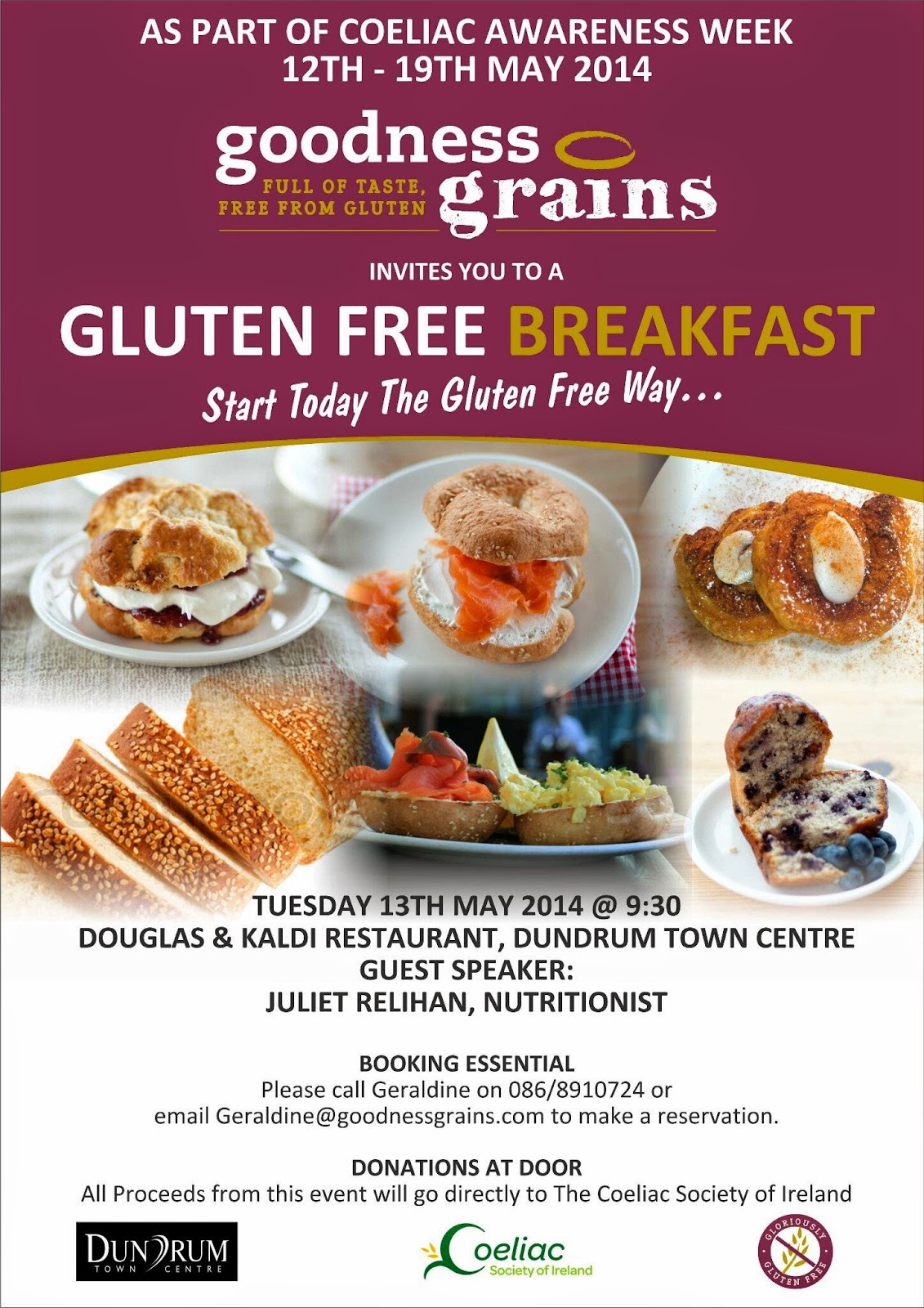 Goodness Grains Coeliac Awareness Week Breakfast Dublin Gluten Free