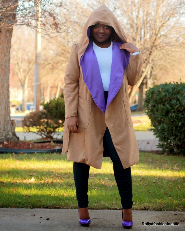 purple wrap coat