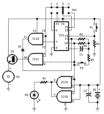 Simple Timed Beeper Circuit Diagram