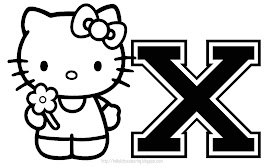 HELLO KITTY COLORING: PERSONALIZED COLORING PAGE INITIAL LETTER HELLO KITTY